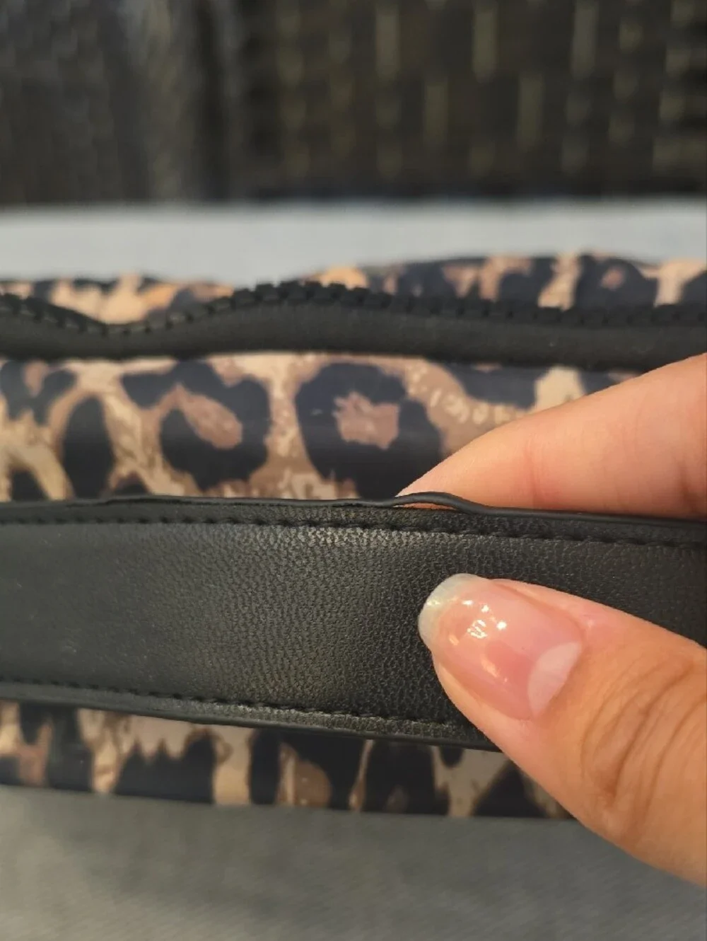Steve Madden Leopard Print Quilted Cosmetic Travel Bag Pouch SM Logo